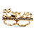 Gold Plated Double Finger Diamante 'Love' Ring - Size 7&8