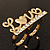 Gold Plated Double Finger Diamante 'Love' Ring - Size 7&8 - view 5