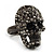 Gun Metal Swarovski Crystal Skull Ring - Size 7 - view 11
