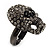 Gun Metal Swarovski Crystal Skull Ring - Size 7 - view 8