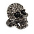 Gun Metal Swarovski Crystal Skull Ring - Size 7 - view 12