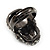Gun Metal Swarovski Crystal Skull Ring - Size 7 - view 5