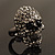 Gun Metal Swarovski Crystal Skull Ring - Size 7 - view 14