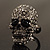 Gun Metal Swarovski Crystal Skull Ring - Size 7 - view 15