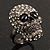 Gun Metal Swarovski Crystal Skull Ring - Size 7 - view 3