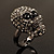 Gun Metal Swarovski Crystal Skull Ring - Size 7 - view 16