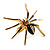 Gold Black Enamel Swarovski Crystal Spider Cocktail Ring - Size 7 - view 21