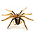 Gold Black Enamel Swarovski Crystal Spider Cocktail Ring - Size 7 - view 13