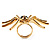 Gold Black Enamel Swarovski Crystal Spider Cocktail Ring - Size 7 - view 25