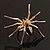 Gold Black Enamel Swarovski Crystal Spider Cocktail Ring - Size 7 - view 16