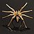 Gold Black Enamel Swarovski Crystal Spider Cocktail Ring - Size 7 - view 18