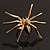 Gold Black Enamel Swarovski Crystal Spider Cocktail Ring - Size 7 - view 4