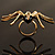 Gold Black Enamel Swarovski Crystal Spider Cocktail Ring - Size 7 - view 10