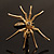 Gold Black Enamel Swarovski Crystal Spider Cocktail Ring - Size 7 - view 8