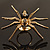Gold Black Enamel Swarovski Crystal Spider Cocktail Ring - Size 7 - view 20