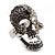 Dazzling Clear/Dimgrey Crystal Skull Cocktail Ring - Adjustable - view 10