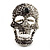 Dazzling Clear/Dimgrey Crystal Skull Cocktail Ring - Adjustable - view 12