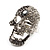 Dazzling Clear/Dimgrey Crystal Skull Cocktail Ring - Adjustable - view 6