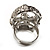 Dazzling Clear/Dimgrey Crystal Skull Cocktail Ring - Adjustable - view 11