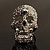 Dazzling Clear/Dimgrey Crystal Skull Cocktail Ring - Adjustable - view 5