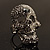 Dazzling Clear/Dimgrey Crystal Skull Cocktail Ring - Adjustable - view 16