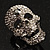 Dazzling Clear/Dimgrey Crystal Skull Cocktail Ring - Adjustable - view 7