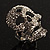 Dazzling Clear/Dimgrey Crystal Skull Cocktail Ring - Adjustable - view 3