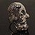 Dazzling Clear/Dimgrey Crystal Skull Cocktail Ring - Adjustable - view 2