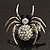 Stunning Iridescent Crystal Spider Stretch Cocktail Ring (Burn Silver Metal) - view 2