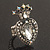 Burn Silver Crystal Crown & Heart Stretch Ring - view 8