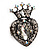 Burn Silver Crystal Crown & Heart Stretch Ring - view 15