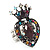 Burn Silver Multicloured Diamante Crown & Heart Stretch Ring - view 6