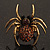 Stunning Amber Coloured Crystal Spider Stretch Cocktail Ring (Burn Silver Metal) - view 15