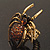Stunning Amber Coloured Crystal Spider Stretch Cocktail Ring (Burn Silver Metal) - view 10