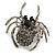 Stunning Grey Crystal Spider Stretch Cocktail Ring (Burn Silver Metal) - view 3