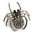Stunning Grey Crystal Spider Stretch Cocktail Ring (Burn Silver Metal) - view 4