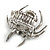 Stunning Grey Crystal Spider Stretch Cocktail Ring (Burn Silver Metal) - view 5