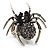 Stunning Grey Crystal Spider Stretch Cocktail Ring (Burn Silver Metal) - view 9