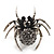 Stunning Grey Crystal Spider Stretch Cocktail Ring (Burn Silver Metal) - view 8