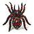 Oversized Multicoloured Crystal Spider Stretch Cocktail Ring (Silver Tone Finish) - view 4