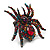 Oversized Multicoloured Crystal Spider Stretch Cocktail Ring (Silver Tone Finish)