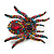 Oversized Multicoloured Crystal Spider Stretch Cocktail Ring (Silver Tone Finish) - view 7
