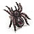 Oversized Purple Crystal Spider Stretch Cocktail Ring In Silver Plating - view 14