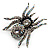 Oversized Clear Crystal Spider Stretch Cocktail Ring (Silver Tone) - view 17