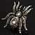 Oversized Clear Crystal Spider Stretch Cocktail Ring (Silver Tone) - view 7