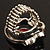 Burn Silver Red Diamante Cat & Mouse Stretch Ring - view 9