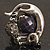 Burn Silver Black Diamante Cat & Mouse Stretch Ring - view 9
