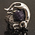 Burn Silver Black Diamante Cat & Mouse Stretch Ring - view 10