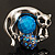 Burn Silver Light Blue Diamante Cat & Mouse Stretch Ring