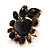 Oversized Amber Coloured Resin Bead Abstract Gold Cocktail Ring - Size 8 - view 15